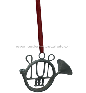 Trompeta redonda de Metal para decoración del hogar, ornamento colgante de Navidad de alta calidad, hecho a mano - Product Image 1