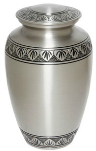 Classic Pewter Cremation Urn Customized Size with Heart Keepsake and <b>Miniature</b> Vase Durable Metal Design 220 Cubic Inch Capacity - Product Image 2