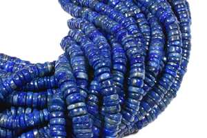 Lapis Lazuli Rond Plat En Forme De Roue Lisse Heishi Pour La Fabrication De Bijoux - Product Image 3