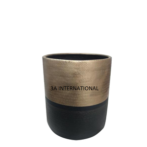 Atractivo diseñador hoteles y restaurantes decoración del hogar e interior negro y oro acabado tamaño personalizado florero maceta - Product Image 1