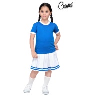 Uniforme Escolar de Primaria al por Mayor de la Mejor Calidad, 100% Algodón, con Logotipo Personalizado, para Niñas, Estilo Vestido de Manga Corta