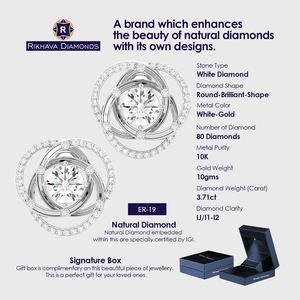 คอลเลกชันเครื่องประดับที่สง่างามทองคำขาว10K ทรงเสน่ห์ต่างหูเพชรทองคำขาว10K จากผู้ผลิตที่เชื่อถือได้ - Product Image 4