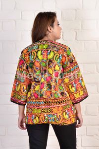 Veste Gilet Manteau de Mode Hippie Bohème - Veste Brodée Indienne de Créateur - Veste de Danse Gujarati - Gilet Vintage Bohème - Product Image 3