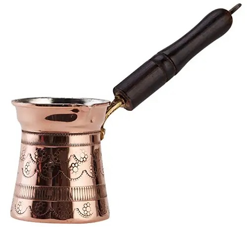 Cafetière avec manche en bois, métal gravé, style arabe, cuivre pur, métal, mode turque, cafetière marocaine, nouvelle collection, de styliste