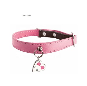 Premium écologique confortable élégant collier de chat doux rembourré en cuir véritable solide motif Rivet à la mode accessoire pour animaux de compagnie - Product Image 1