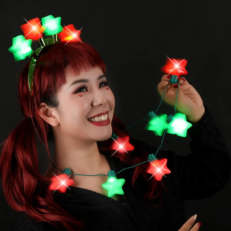 New Design Christmas Led Light Up Necklace Party Led Luminous Accessories