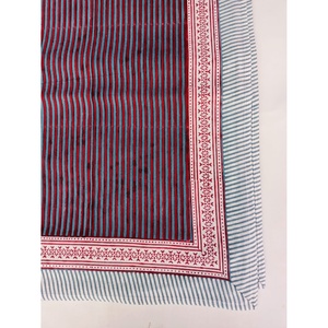 Custom Block Printed Fabric <b>Table</b> <b>Cover</b> With Napkins Indoor Outdoor Dinner <b>Table</b> Linen Accessories Wholesale Tablecloth Napkins - Product Image 3