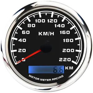 85ミリメートルデジタル白LEDディスプレイ220kmh電気GPSスピードメーター自動車用