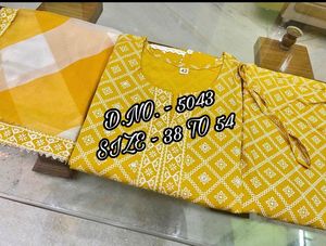 Tissu Long Kurti imprimé à rayonne de meilleure qualité, 2 pièces, avec dentelle lourde, vêtements ethniques Diwali exportation par Royal - Product Image 3