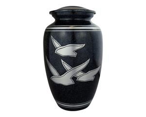 Urna de cremación de Metal impresa en mármol y Oro Negro personalizada, cenizas humanos de adultos y suministros funerarios con recuerdo pequeño a juego - Product Image 3