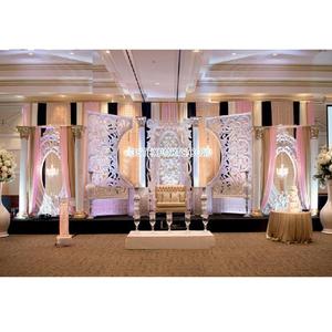 Scène de mariage de rêve, décoration de scène blanche, décoration de mariage de luxe, grande scène de réception, meilleure scène de mariage en fibre avec cadre, États-Unis - Product Image 1