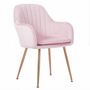 Sillón para sala de estar moderno, barato, de terciopelo verde, chapado en oro, silla de comedor - Product Image 3