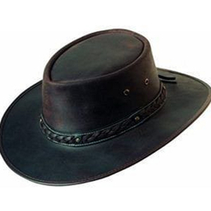 หมวกหนังสีน้ำตาล หมวกคาวบอยหนังวินเทจ หมวกหนังมีสไตล์ไม่ซ้ำใคร - Product Image 1