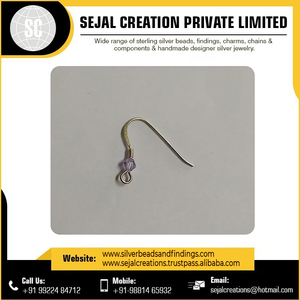 Trendy Sterling <b>Silver</b> 925 Ear <b>Wires</b> Hypoallergenic <b>Jewelry</b> Ear Attachments <b>for</b> Women Manufactured in India - Product Image 2