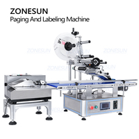 Machine d'étiquetage automatique ZONESUN pour sachets en plastique, boîtes à échantillons à surface plane, cartes de notes et étiquettes de main – Étiqueteuse à pagination automatique