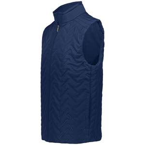 Veste bleu marine avec poches latérales Gilet d'hiver en polyester pour hommes Gilets de moto avec rembourrage avec logo imprimé personnalisé - Product Image 3
