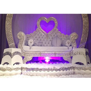 Heart Shaped Wedding French Sofa Wedding Bridegroom Love Heart Loveseat Leather Bride and Groom Wedding Chaise - Product Image 1
