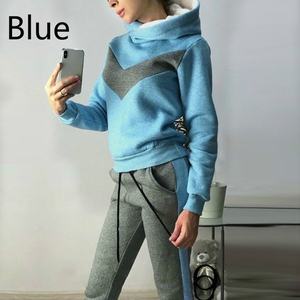 Ensemble de deux pièces polaire pour femme, vêtements chauds, pour le sport et les loisirs, automne et hiver, vente en gros, nouvelle collection 2020 - Product Image 4