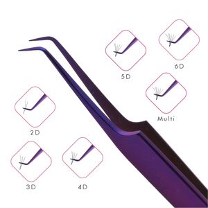 Purple Volume Eyelash Extension Tweezer 6mm 75deg with Your Own Logo, Heavy Duty Eyelash Extension Volume Tweezer - Product Image 4