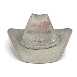 หมวกคาวบอยหนังนิ่มแบบตะวันตกสไตล์วินเทจหรูหรา2024ใหม่หมวกคาวบอยหนังแท้หมวกคาวบอยออสเตรเลีย - Product Image 1