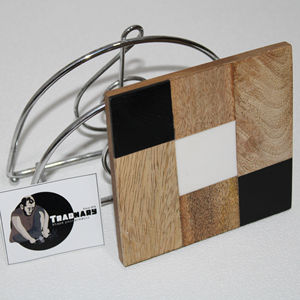 Tradnary Wood & Black <b>White</b> Resin <b>Coaster</b> in Square Shape <b>Coaster</b> for Home Hotel Restaurant Cup <b>Coaster</b> & Tea <b>Coaster</b> - Product Image 1