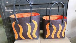 Bolso de Mano de Moda para Mujer, Estilo Playa, Rafia Natural de Madagascar, Diseño de Cebra, Lazo Doble de Perlas, Bordado, Forro de Cuero y Algodón, Cierre de Cremallera - Product Image 3