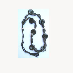 Collar Étnico Unisex de Moda con Cuentas de Ágata Plateadas/Doradas - Product Image 1