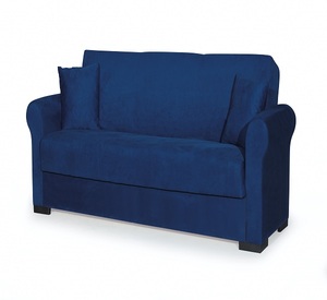 Sofá cama moderno de tres asientos MILANO con respaldo dividido y patas de madera, sofá cama de tela de alta calidad para apartamentos pequeños - Product Image 2