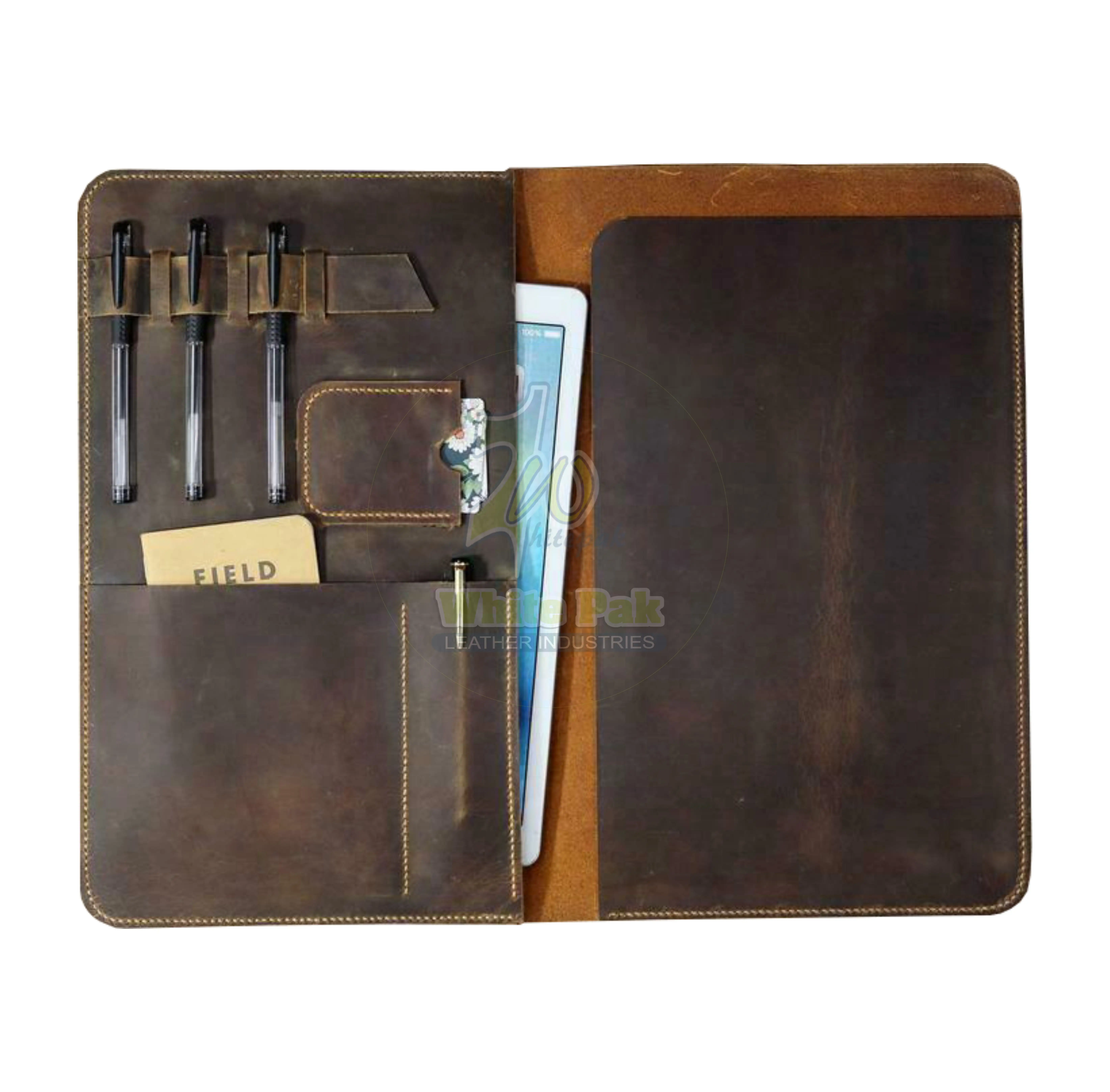 Personalizado portfólio legal pad caixa caixa de couro diário