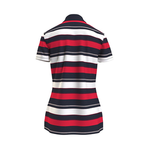 Gran oferta de alta calidad 2025, polos de algodón a rayas para mujer, ropa de calle transpirable para exteriores, Polo de Golf - Product Image 2