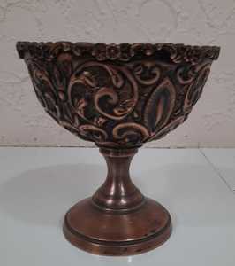 Handiya de Cobre Antiguo, Artículo Decorativo Indio Antiguo, Handi de Cobre Único y Antiguo, Plato Antiguo Tallado a Mano - Product Image 6