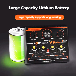 V9-PLUS con control remoto, <span class=keywords><strong>tarjeta</strong></span> <span class=keywords><strong>de</strong></span> <span class=keywords><strong>sonido</strong></span> Bluetooth, dispositivo <span class=keywords><strong>de</strong></span> transmisión en vivo, micrófono capacitivo para ordenador móvil disponible - Product Image 5