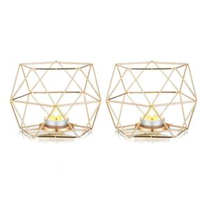 Holding Accessories Table <b>Centerpiece</b> Metal Wire Design T-light Holder Luxury Wedding Decoration Gold Plated Votive Holder - Product Image 1