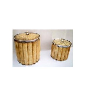 Buffalo Horn Ice Bucket with Metal Natural Horn Color Quality Cow Horn Inlay Ice <b>Box</b> and Bucket Top Selling - Product Image 4