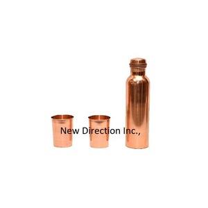 Pure Copper <b>Water</b> <b>Bottle</b> for Ayurveda Leak-Proof Handmade Design for Drinkware Supplied from India - Product Image 3
