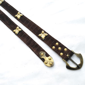 Herold TIGER TOUCH Norwegian Viking Gokstad Belt Cinturón de cuero de caballeros con material de cobre - Product Image 2