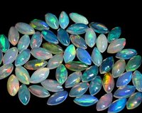 Opale d'Éthiopie, pierre précieuse en vrac, cabochon multi-feu, forme ovale simple, haute qualité, changement de couleur naturel, 5x15MM, tiers