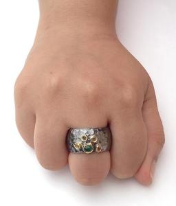 Anillo de Plata de Ley 925 con gemas de Rubí, joyería de moda Unisex, oro oxidado, diamante, Esmeralda, GEMA, único - Product Image 5