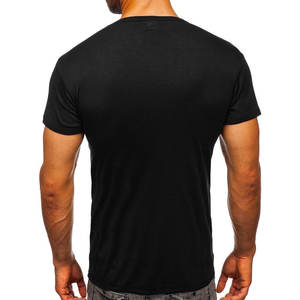 Camiseta 100% de algodón para hombre, ropa blanca con estampado de logotipo personalizado liso de alta calidad, color negro, venta al por mayor - Product Image 2