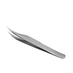 Pince à épiler diamantée Point incurvé Extensions de faux cils Pince à épiler Outil de maquillage en acier inoxydable avec pointe en fibre - Product Image 2