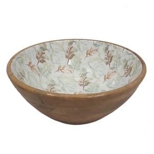 Saladier décoratif en émail Bol en bois de mangue Saladier rond Décoration pour service de table événement mariage - Product Image 4