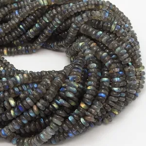 Labradorite Multi Fire Smooth Roundel Beads pietra sciolta fatta a mano per produttori di gioielli 100% naturale