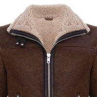 2022 dernier élégant hommes en peau de mouton Bomber veste marron fourrure de mouton hiver veste OEM ODM Grain cuir véritable cuir