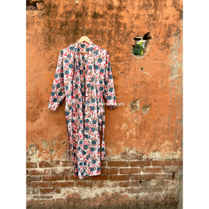 Camisón largo con estampado de bloque de mano para mujer, Kimono Hippie y bohemio, venta al por mayor, 100% - Product Image 3