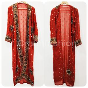 Indian Vintage Handwork Sari <b>Kimono</b> - Beaded Handwork Kaftan <b>Kimono</b>-Mykonos Beaded <b>Kimono</b> Robe-beach Wear - Product Image 1