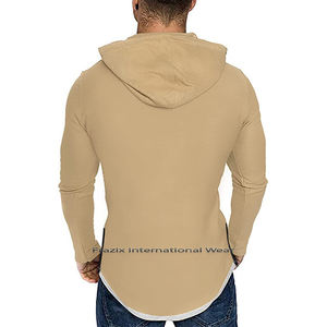 Sweat à capuche pour homme de haute qualité, épais, en coton et polyester, respirant, séchage rapide, logo personnalisable, couleur unie - Product Image 3