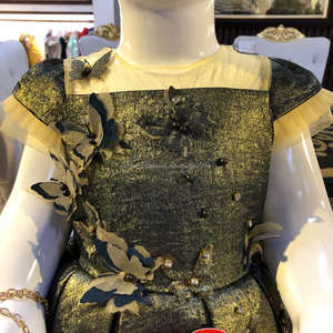 Dernier modèle Robe de bébé en laine à motifs floraux pour enfants avec papillon et décorations florales Sac fantaisie style robe de bal - Product Image 3