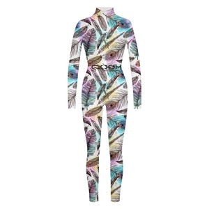 Mono estampado de manga larga personalizado para mujer, monos elegantes en mono de una pieza de alta calidad - Product Image 6