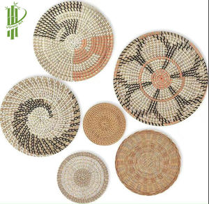 Plaque en jonc de mer du Vietnam avec cordons en plastique, décorations murales pour la maison avec le meilleur fournisseur de haute qualité - Product Image 1