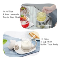 Mug à thé en verre avec infuseur à thé en forme de poisson, filtre à thé, motif chat mignon